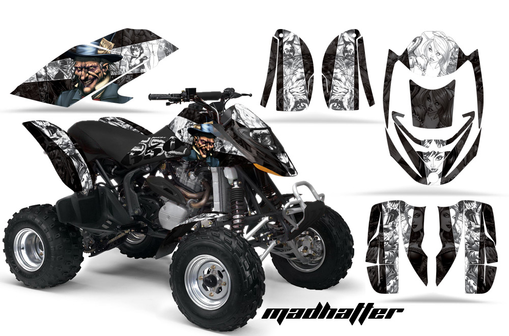 Can-Am Bombardier DS650 Graphics MD HATTER BLK WHI STRI